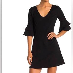 🖤 Black Dress V-Neck Ruffle Bell Sleeve from Vanity Room , size S P